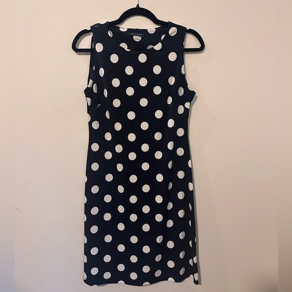 Tommy Hilfiger Navy and White Polka Dot Midi Dress - Picture 1 of 5